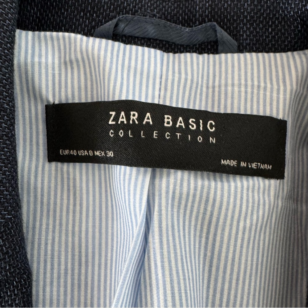 Zara Basic Collection Dark Blue Blazer - image 8